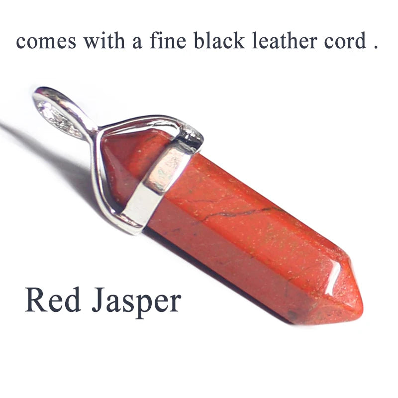 24 Design Natural Green Aventurine Opal Quartz Crystal Pendant Black Leather Hexagon Pendant Chrysocolla Choker Necklace Jewelry