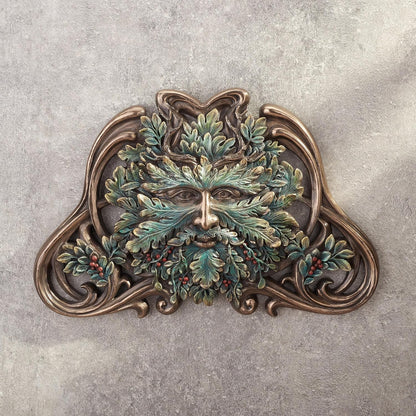 Green Man Winter Mistletoe Wall Plaque