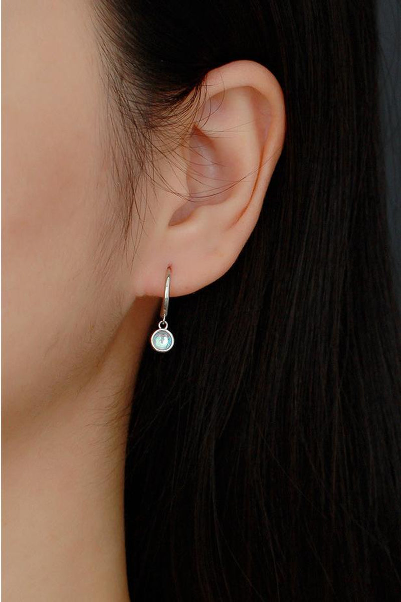 Elegant Moonstone Hoop Earrings: 925 Sterling Silver, 14K Gold Filled, Gemstone Circle
