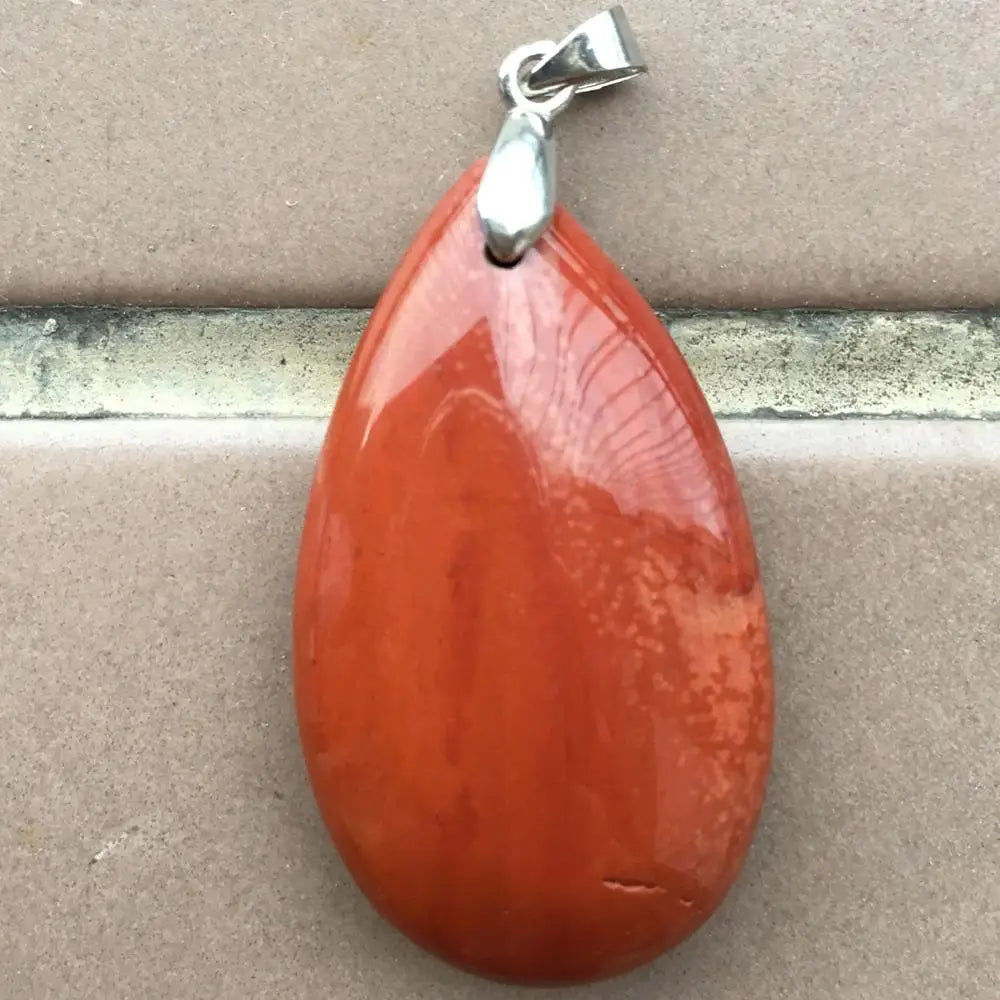 Bloodstone Carnelian Jaspe Howlite Chrysanthemum Stone Water Drop Pendant Bead 1Pcs WB824
