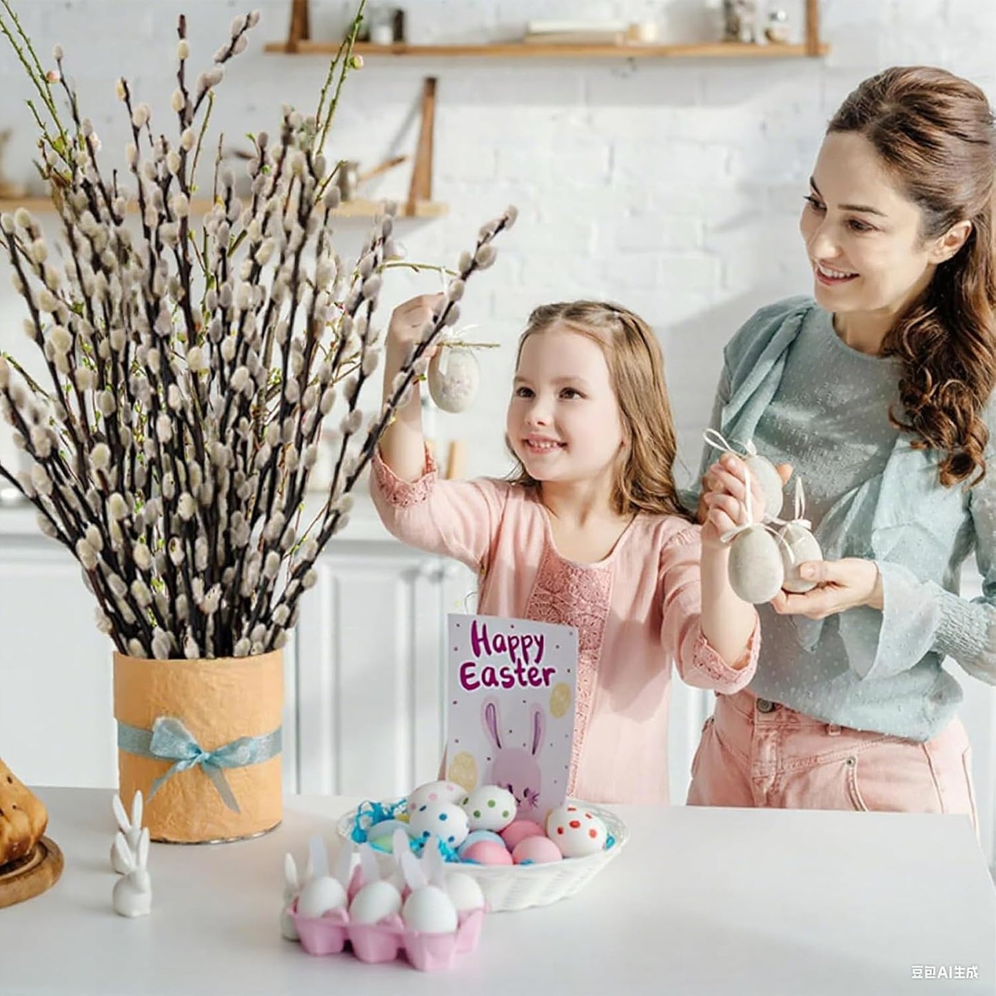 Natural Dried Pussy Willow Branches - 30PCS Willow Twigs for Indoor Decor | Easter Spring Arrangements, Wreath Making, and Farmhouse Home Centerpiece