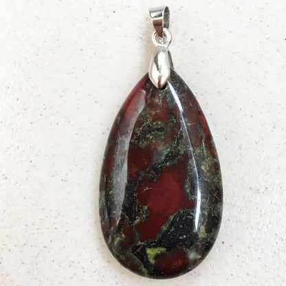 Bloodstone Carnelian Jaspe Howlite Chrysanthemum Stone Water Drop Pendant Bead 1Pcs WB824