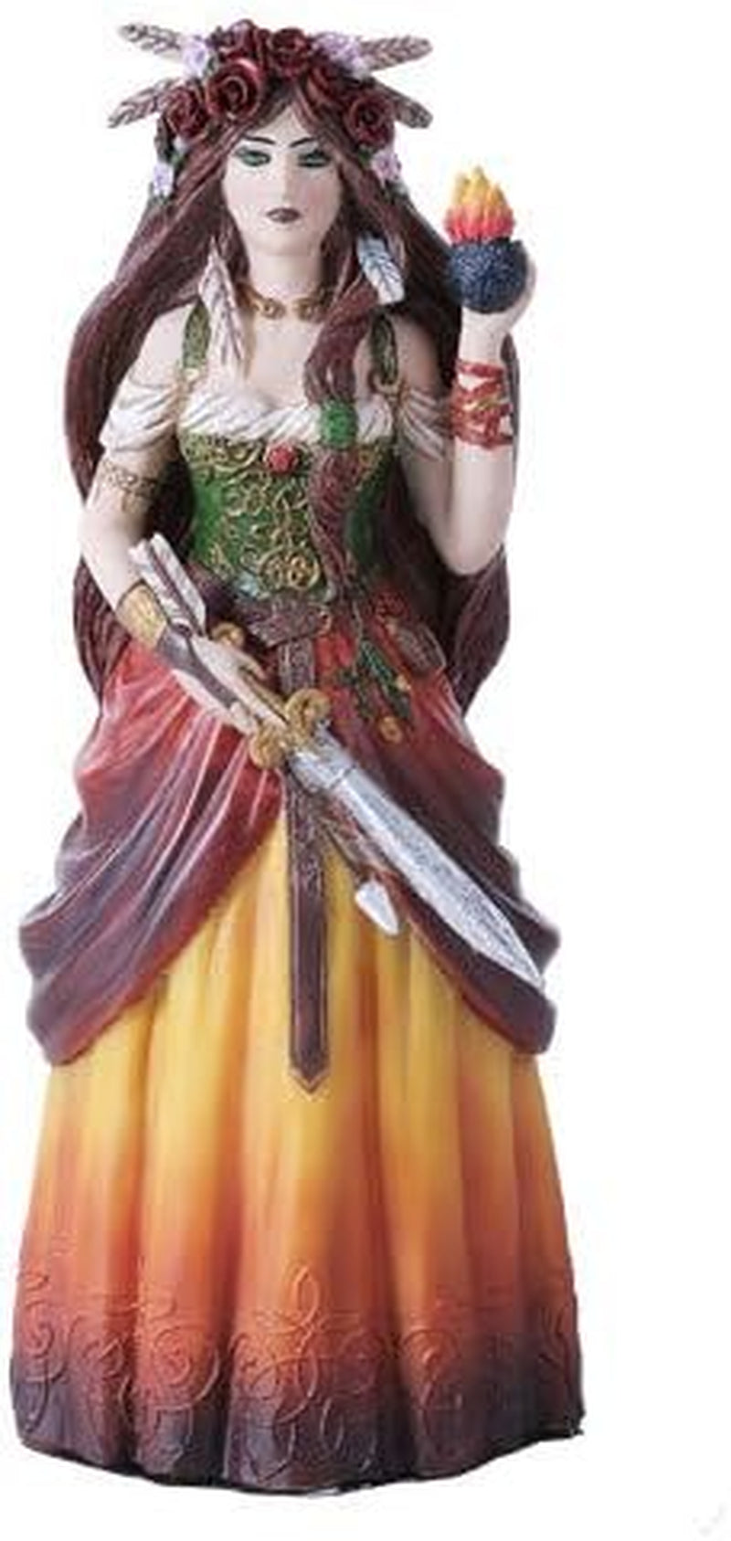 Celtic Goddess Brigid Statue in Color