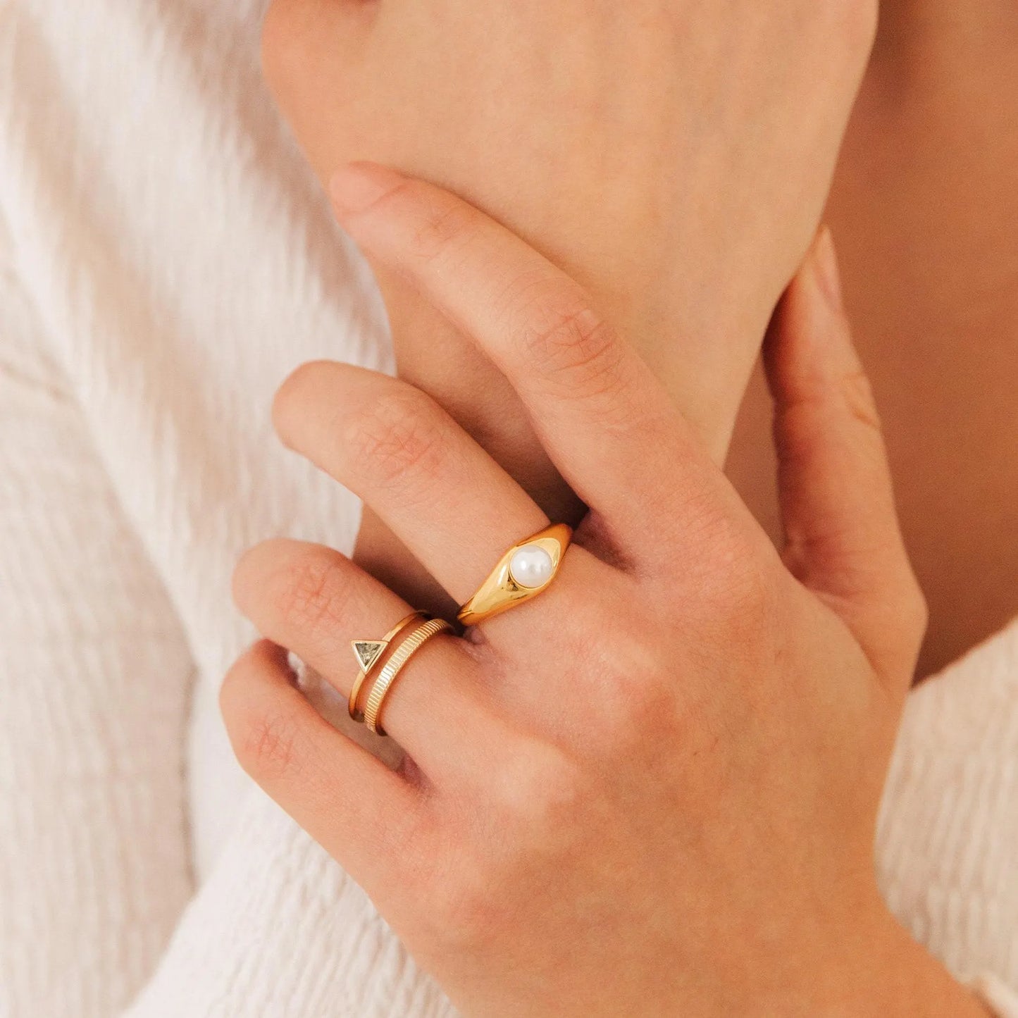 Peridot Double Ring Band by Caitlyn Minimalist • Vintage Art Deco Peridot Gemstone Ring • Statement Jewelry • Anniversary Gift • RR083