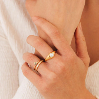 Peridot Double Ring Band by Caitlyn Minimalist • Vintage Art Deco Peridot Gemstone Ring • Statement Jewelry • Anniversary Gift • RR083