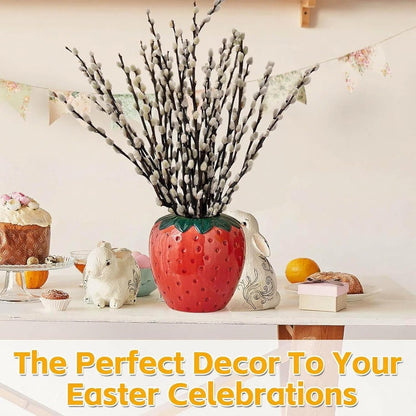 Natural Dried Pussy Willow Branches - 30PCS Willow Twigs for Indoor Decor | Easter Spring Arrangements, Wreath Making, and Farmhouse Home Centerpiece