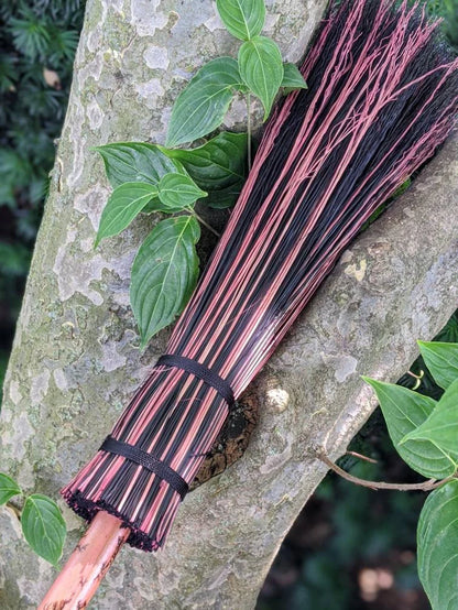 Pink Witch Broom: Lightning Struck Besom, Halloween Decor