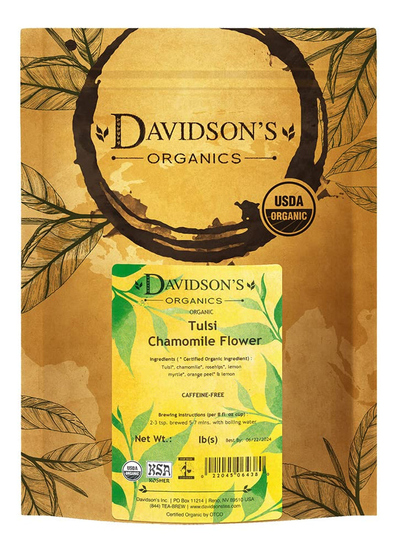 Organics, Tulsi Chamomile Flower, Loose Leaf Tea, 16-Ounce Bag