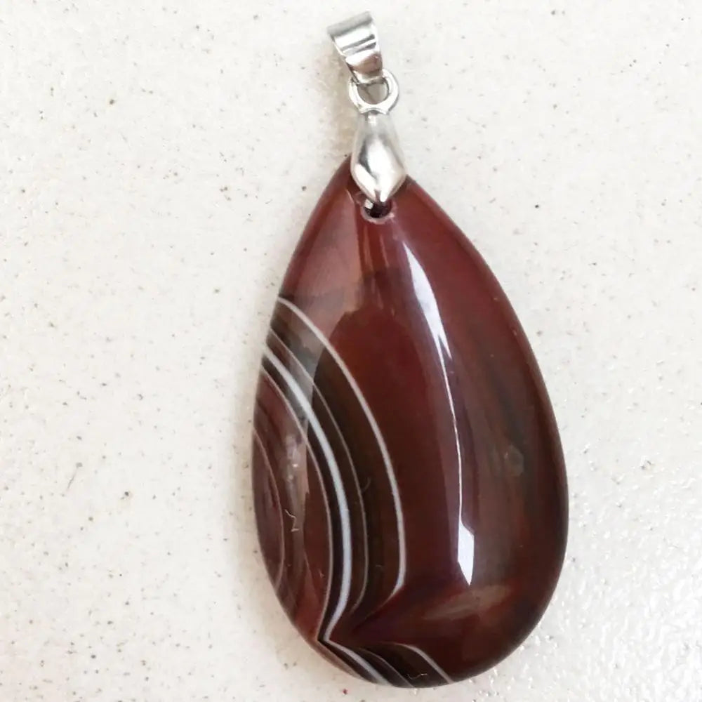 Bloodstone Carnelian Jaspe Howlite Chrysanthemum Stone Water Drop Pendant Bead 1Pcs WB824
