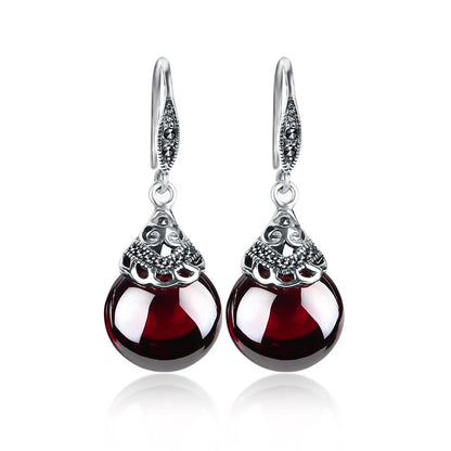 Vintage round Garnet Earrings