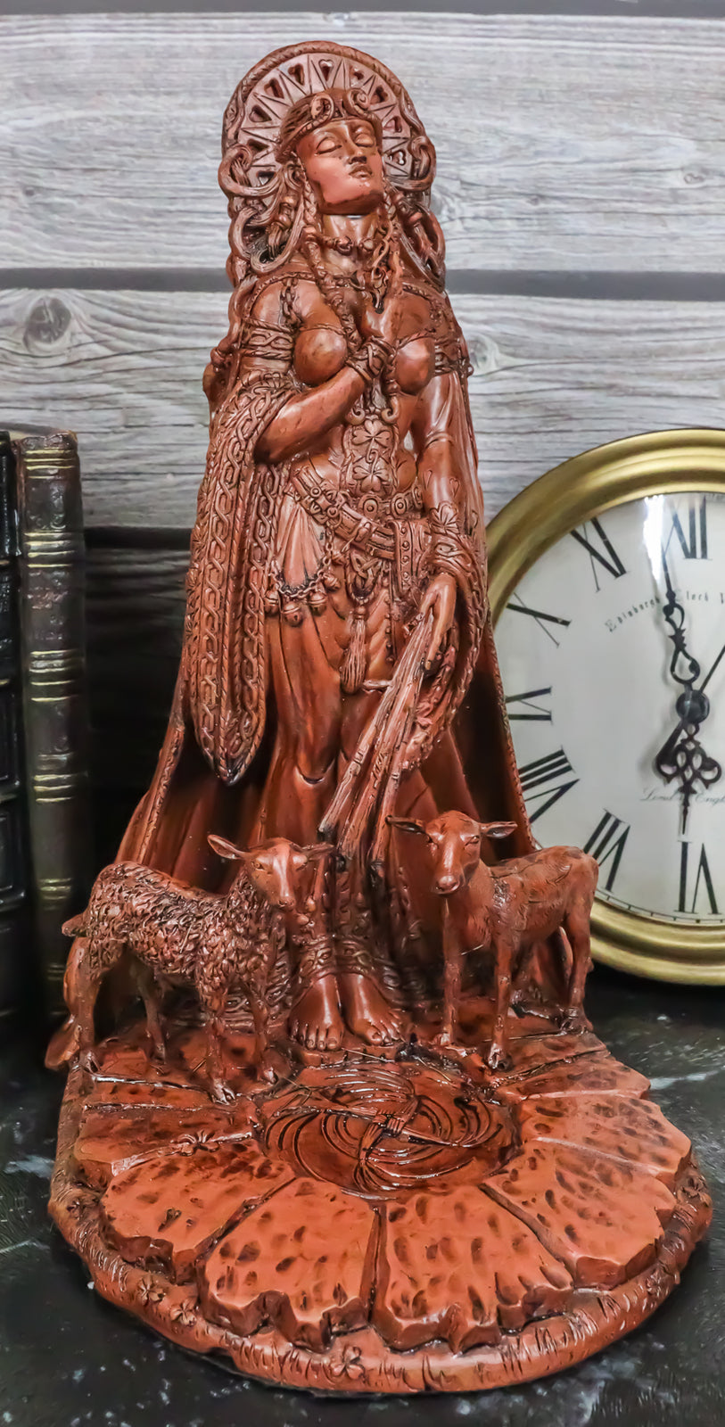 Celtic Goddess of Poetry Livestock Medicine Spring Bridget Brigid Figurine Decor