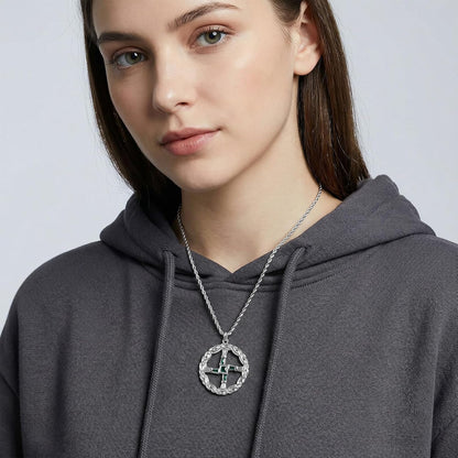 St Brigid'S Cross Necklace Saint Bridget Necklace Cubic Zirconia Traditional Irish Celtic Cross Pendant Pagan Religious Jewelry Amulet Gift for Women Men