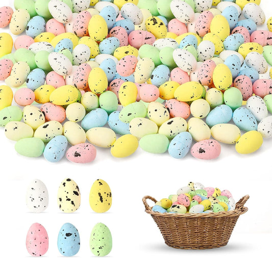 50PCS Easter Mini Artificial Bird Eggs | Easter Assorted Color Foam Egg Decor, Party Decorative Easter Eggs, Speckled Eggs for Kid Art Crafts Supplies Basket Stuffers