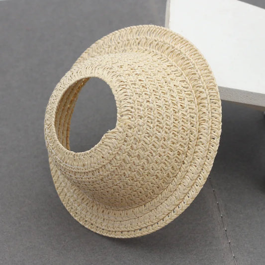 Only Hat Labubu Empty Straw Hat Pastoral Style Doll Accessories Hat Spring Summer Outing