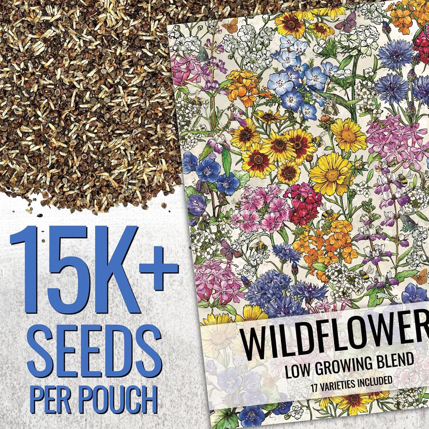 Wildflower Seeds Low Growing 1 Ounce Heirloom Bulk Pack