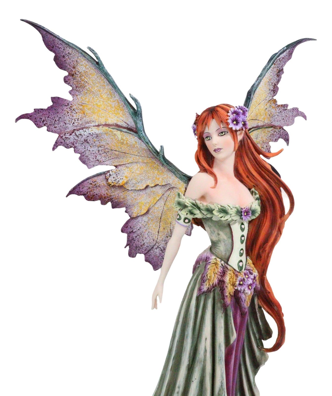 Ebros Amy Brown 'Summer Fairy Queen' with Flower Adornment Statue