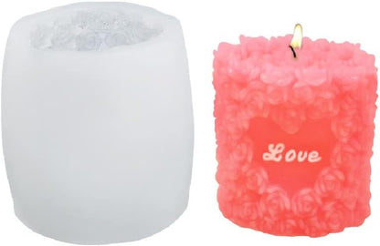 Rose Silicone Mold - Cylinder Shape for Candle, Resin, Soap & Chocolate - Decorative & Versatile