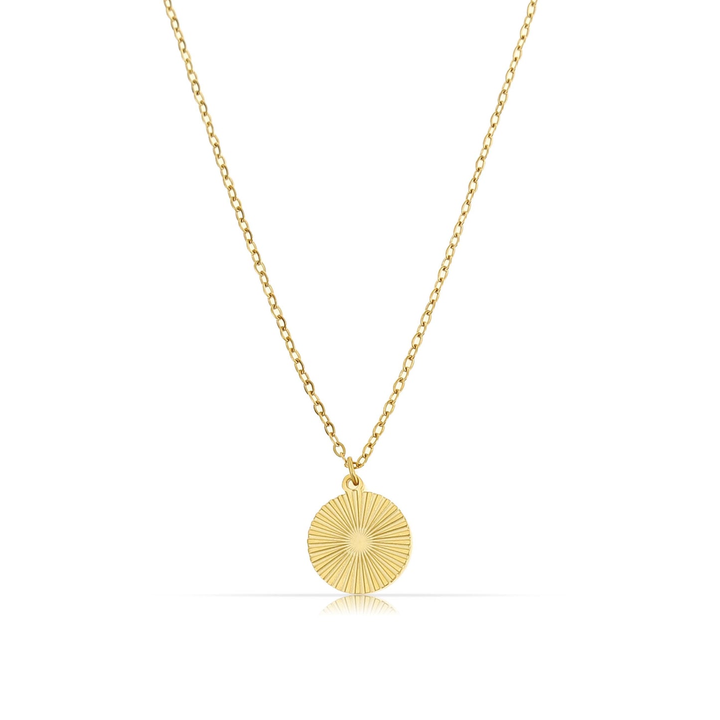 Sun Necklace Gold • Minimalist Necklace with Sun Charm • Handmade Stainless Steel Necklace • Pendant Necklace • Gift for Her with Box